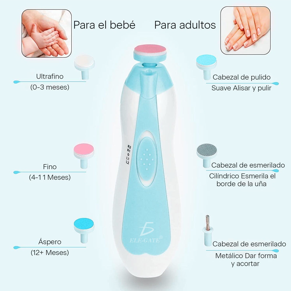 Cortaúñas Eléctrico para Bebé 8 en 1