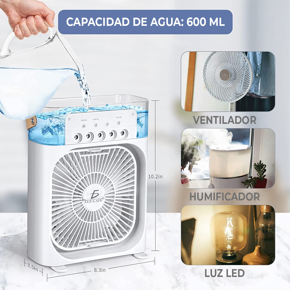 Ventilador de Aire Acondicionado Portátil Tanque de Agua USB con Luz LED CLR64