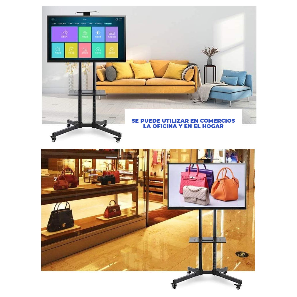 Soporte de TV Móvil con Ruedas para Televisores de Pantalla Plana Curva HOLD.82
