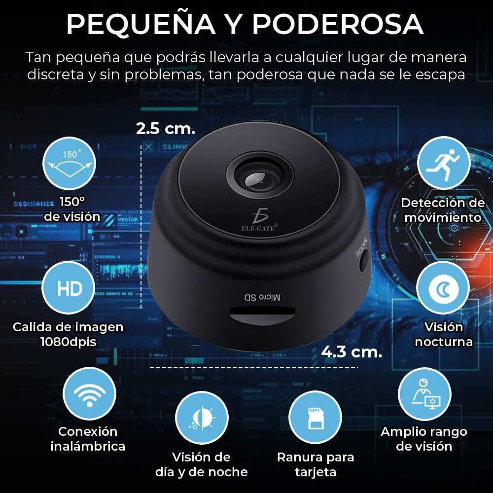 Mini Cámara Portátil Wifi Con Visión Nocturna WEBA9