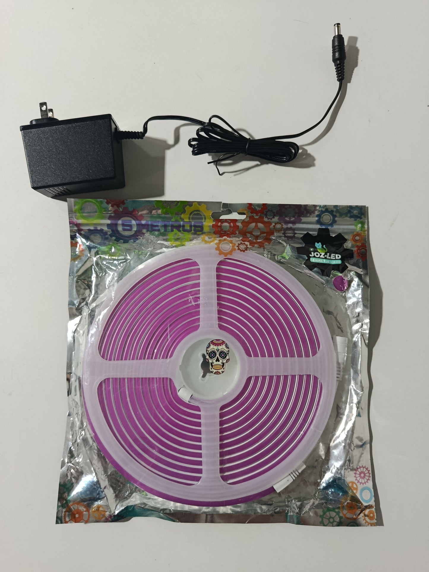Tira led neon flexible 5 metros con eliminador