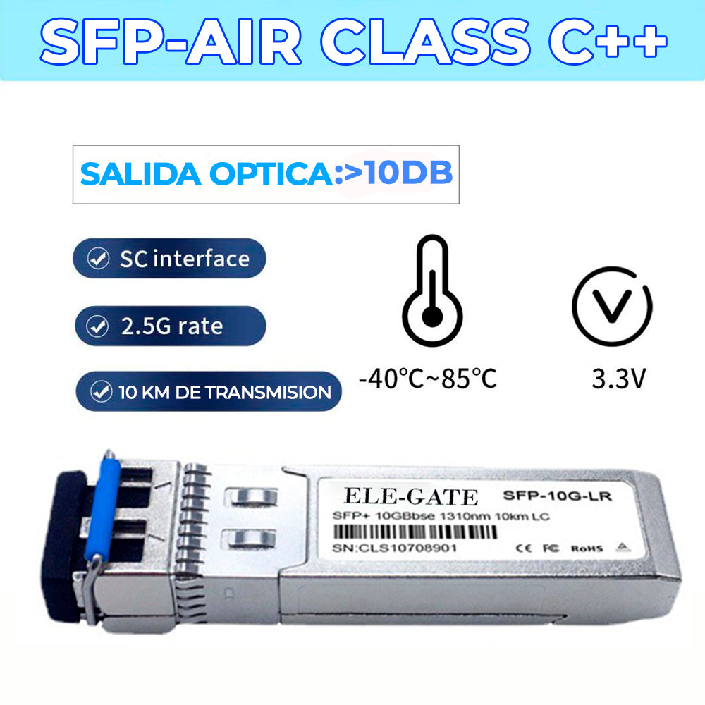 Transceptor 10GBase LR SFP LC Módulo Monomodo 10G Model:CON.SFP10GAIR