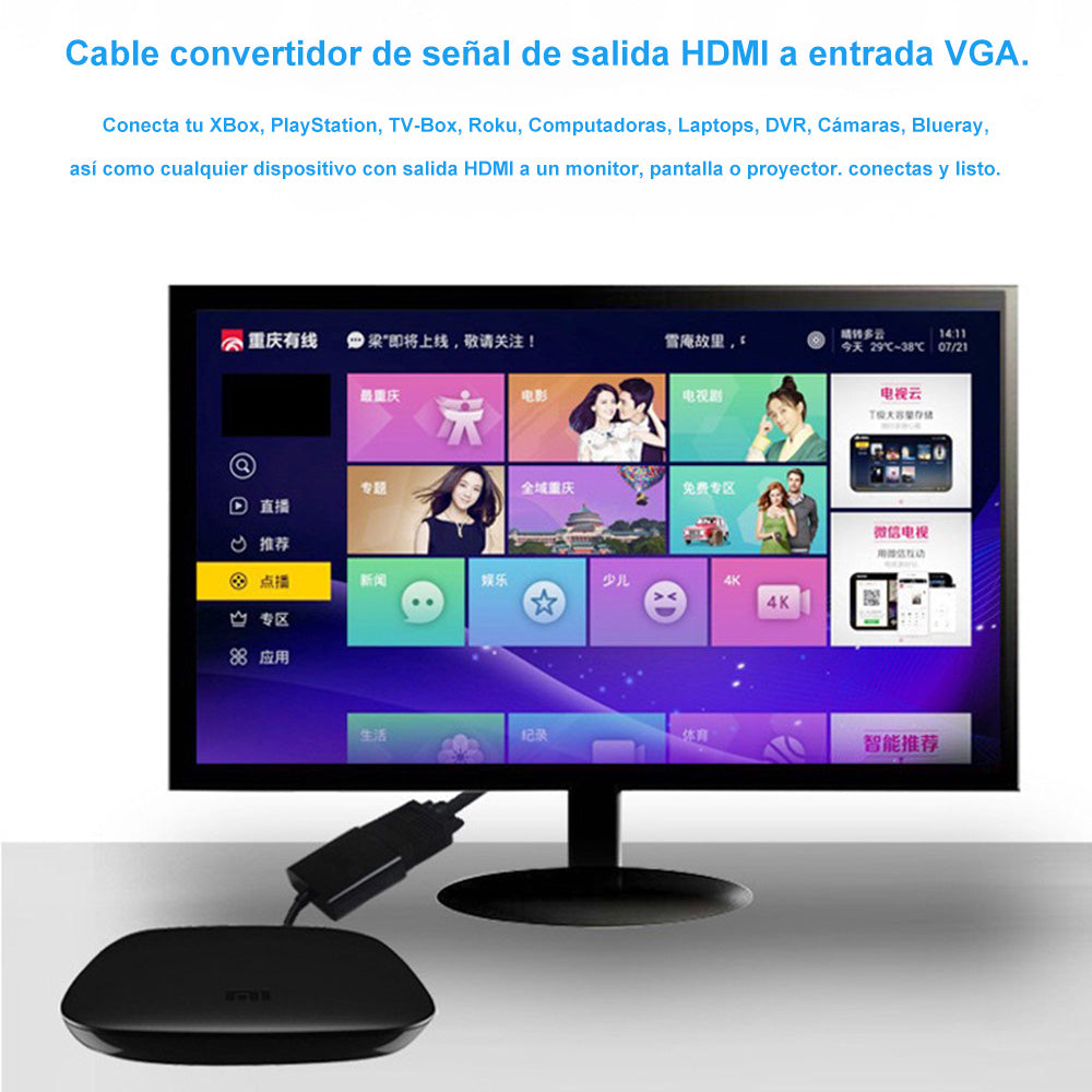 Convertidor Hdmi A Vga con Audio