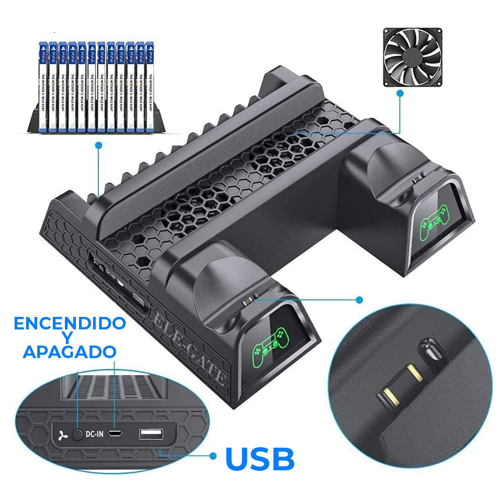 Base Soporte de refrigeración y carga multifuncional ps4 slim ps4 pro ps4 fat