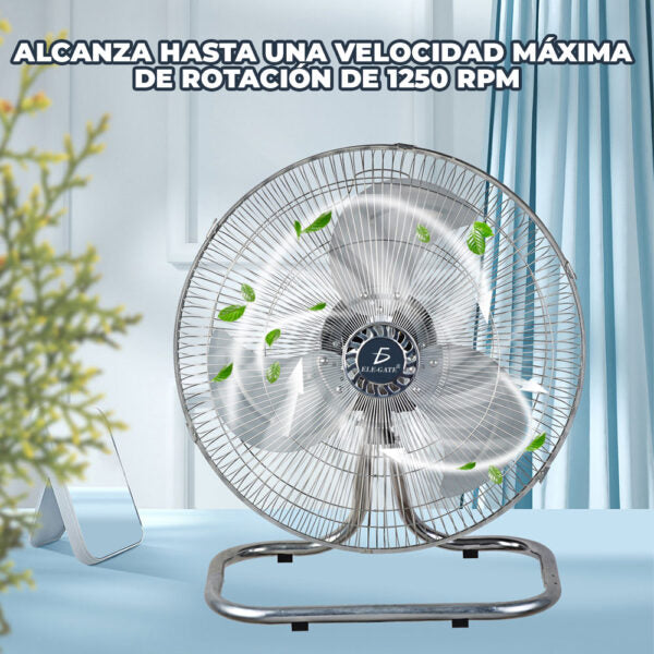 Ventilador de 45 CM Pedestal Piso Pared con Aspas Aerodinámicas 3 Velocidades Metálico. CLR.62