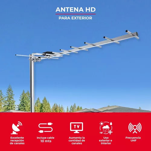 Antena Tv Aérea Exterior 12 elementos Exhd02