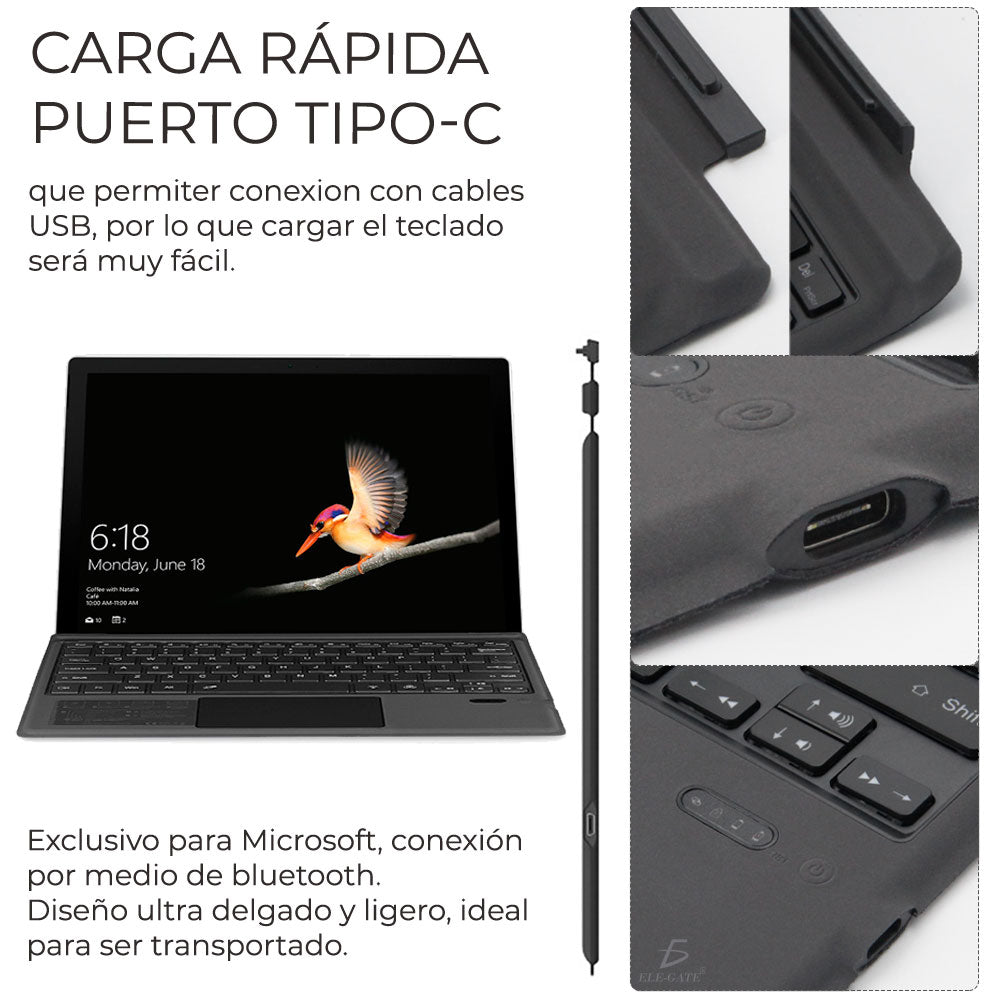 Teclado Táctil Bluetooth Para Surface Pro3 Pro4 Pro5 Model:TC.SF.PRO5