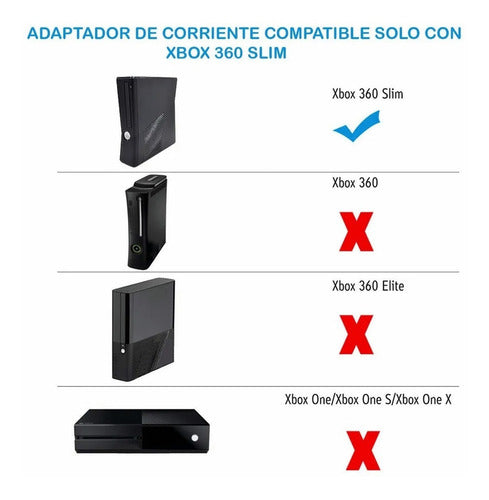 Cargador Eliminador Para Xbox 360 Slim Genérico