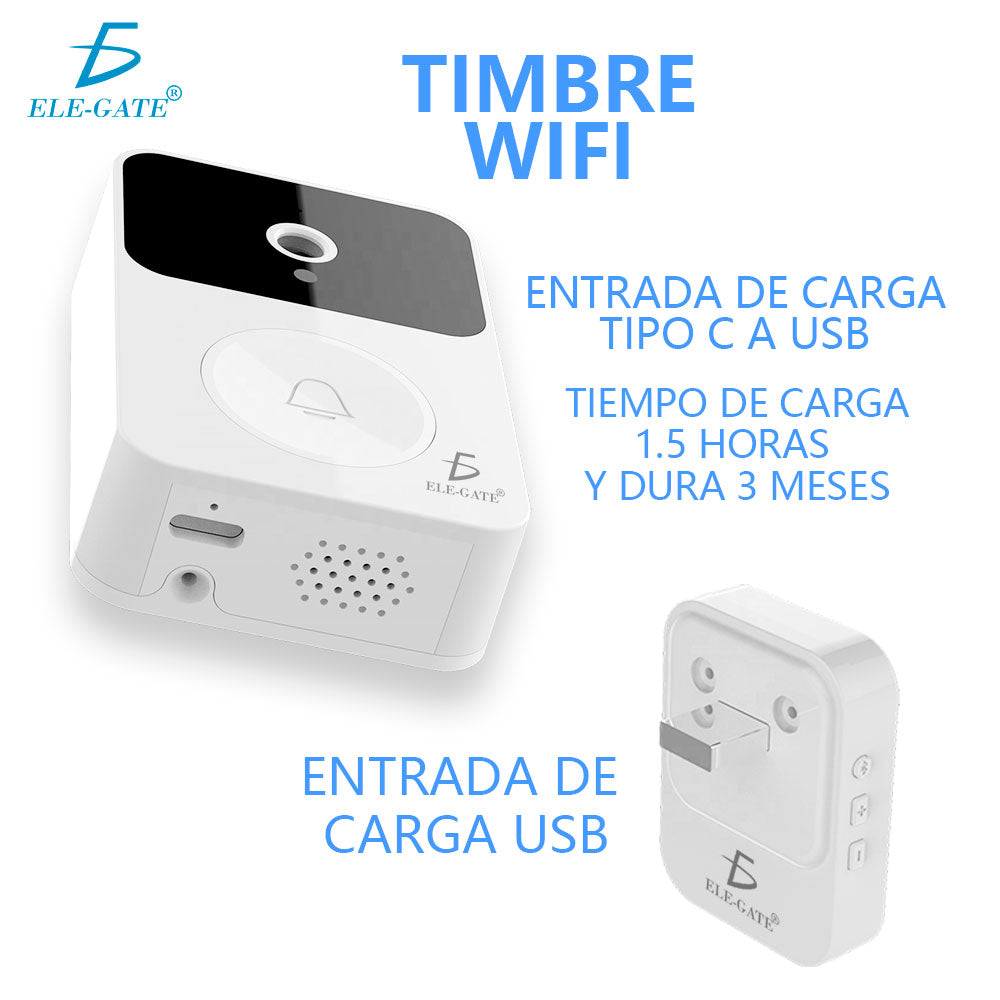 Timbre De Puerta Inalámbrico Con Mirilla Lcd Cámara Wifi HOG.X9