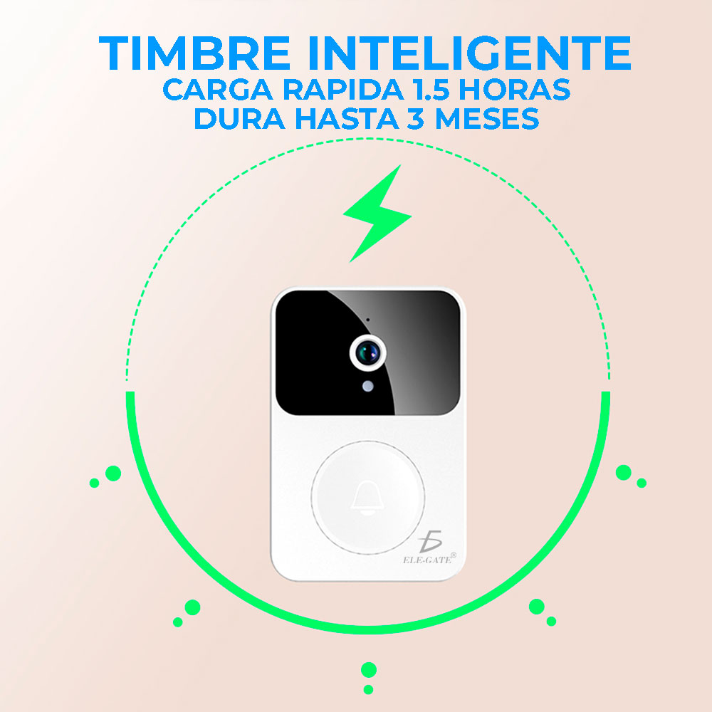 Timbre De Puerta Inalámbrico Con Mirilla Lcd Cámara Wifi HOG.X9