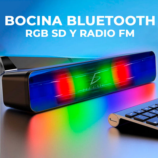 Bocina Bluetooth Recargable Barra De Luces Led Rgbw Inteligente