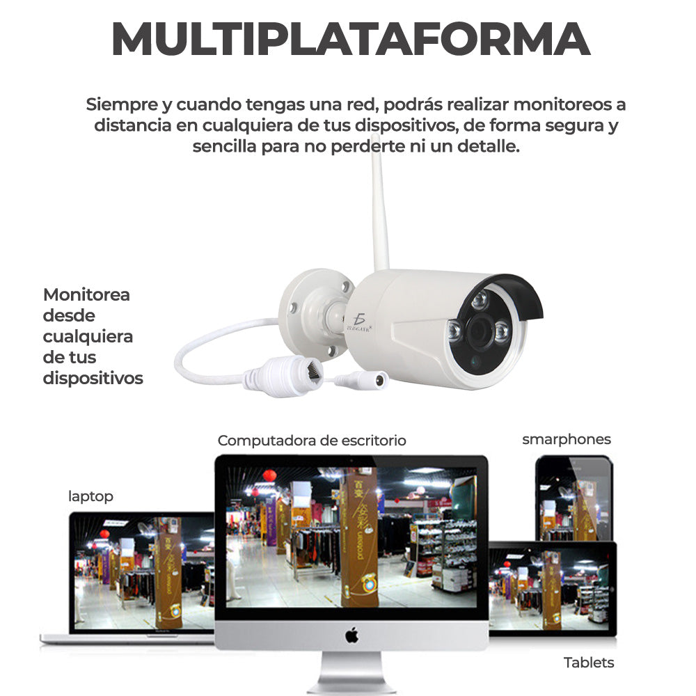 Kit De 4 Camaras Inalambricas Con Dvr para Seguridad Exterior WEB26