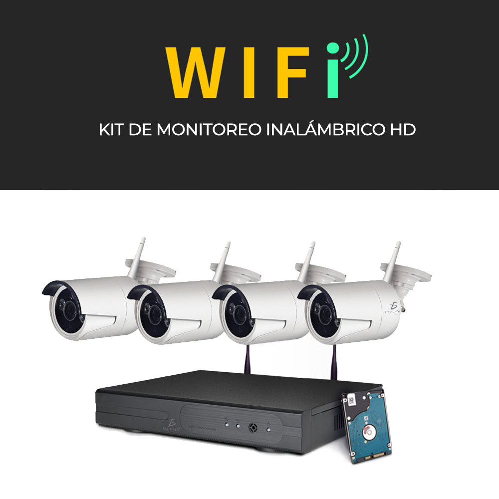 Kit De 4 Camaras Inalambricas Con Dvr para Seguridad Exterior WEB26