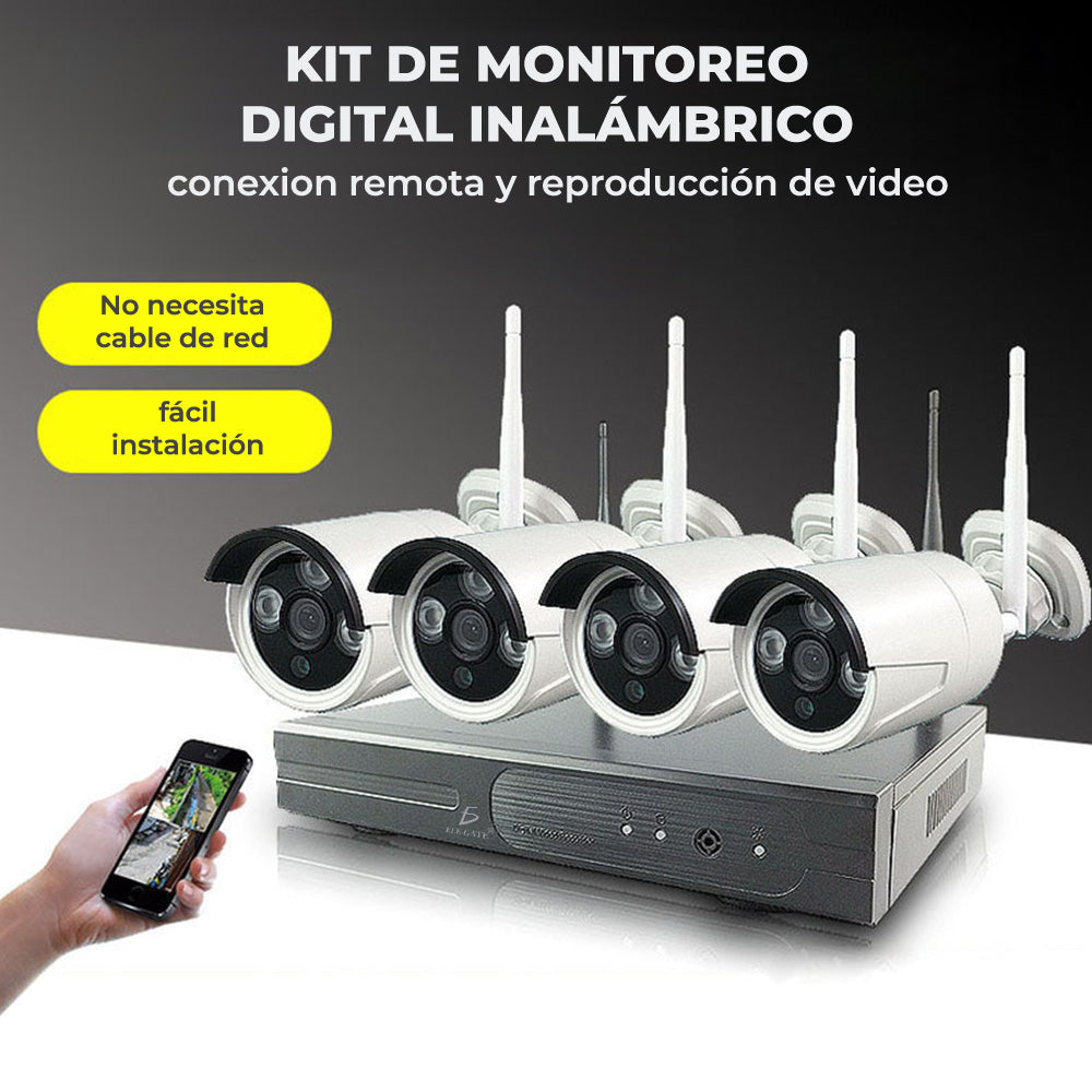 Kit De 4 Camaras Inalambricas Con Dvr para Seguridad Exterior WEB26