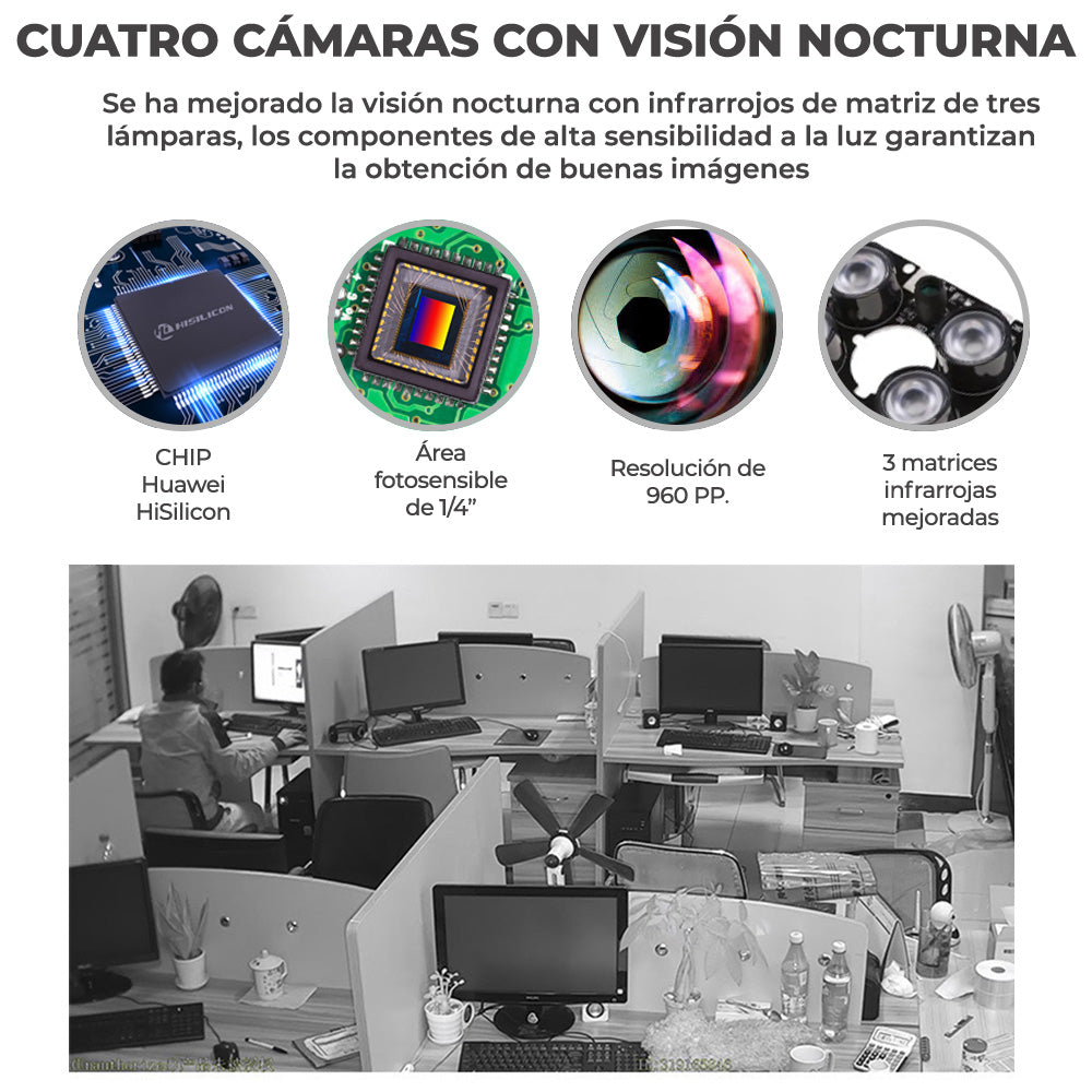 Kit De 4 Camaras Inalambricas Con Dvr para Seguridad Exterior WEB26