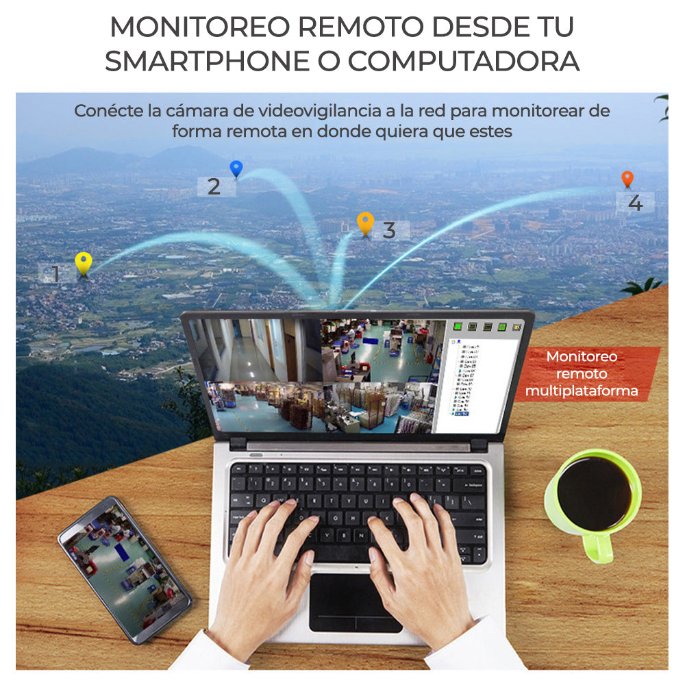 Kit De 4 Camaras Inalambricas Con Dvr para Seguridad Exterior WEB26