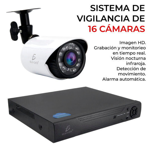 Kit Video Vigilancia 16 Cámaras 1MP Full hd 1080p Cctv WEB.47.16