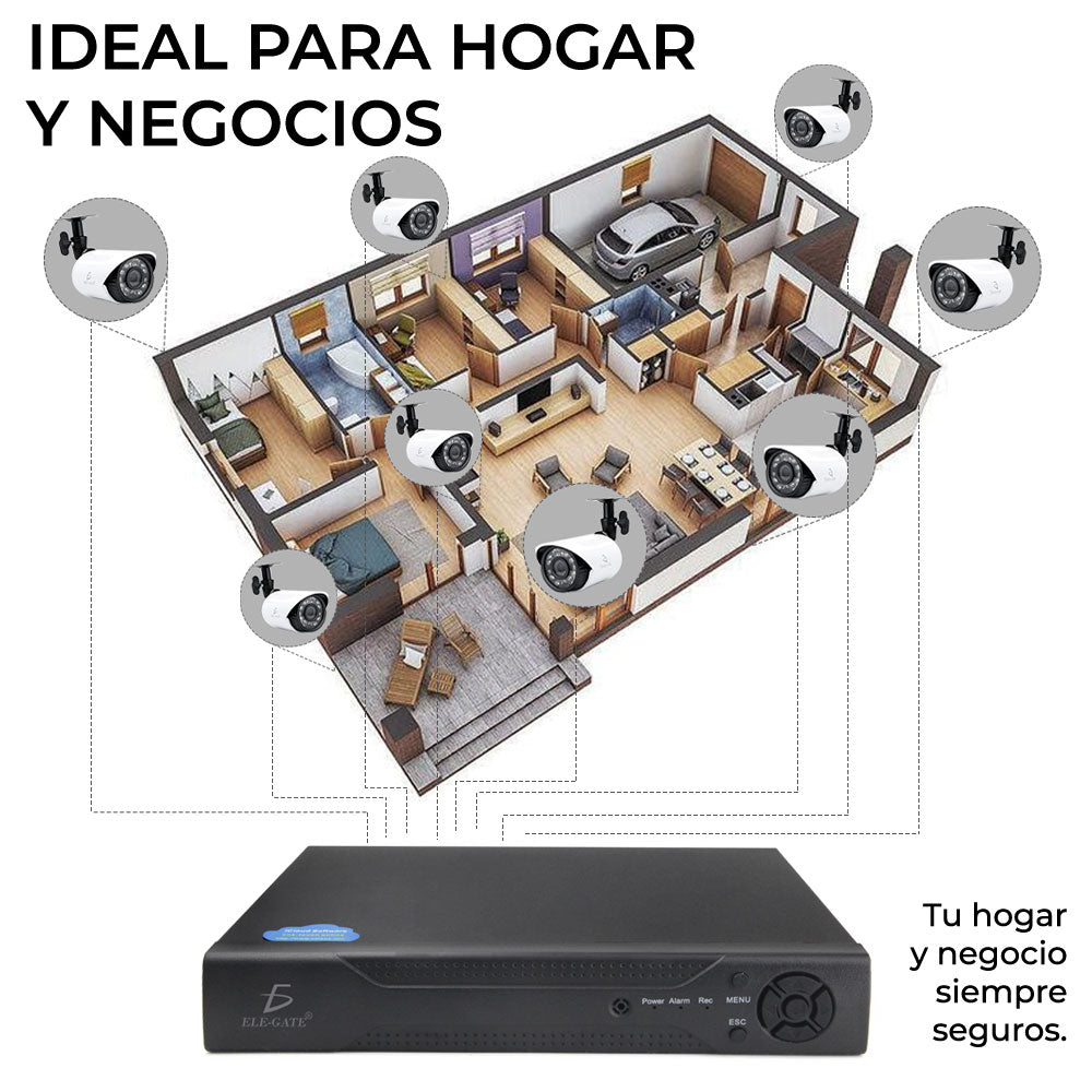 Kit Video Vigilancia 16 Cámaras 1MP Full hd 1080p Cctv WEB.47.16