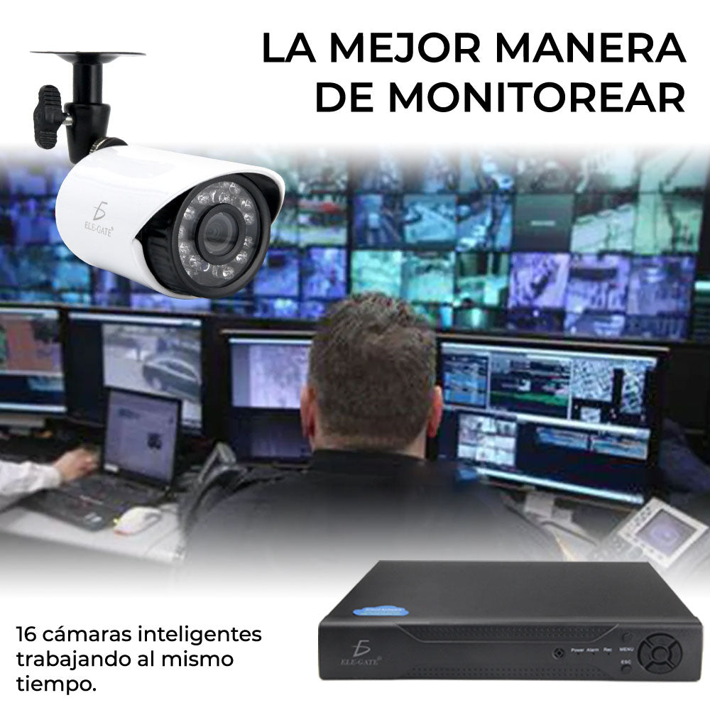 Kit Video Vigilancia 16 Cámaras 1MP Full hd 1080p Cctv WEB.47.16