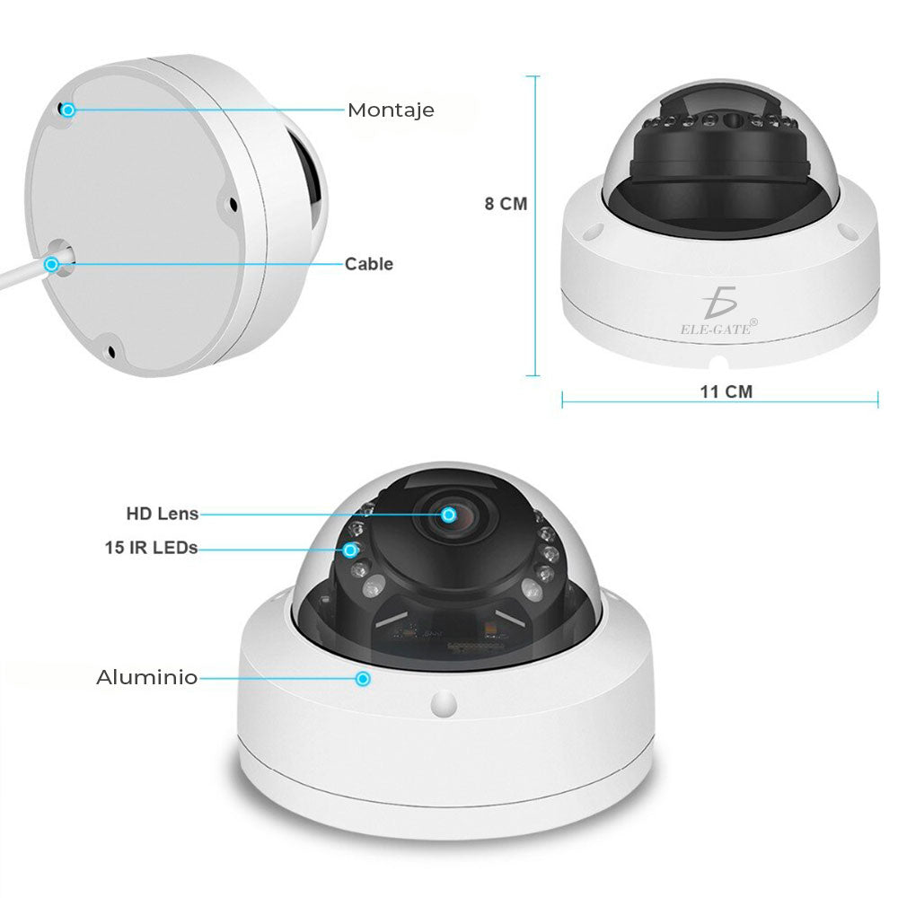 Cámara Tipo Domo IP 4MP de Visión Nocturna WEB.55