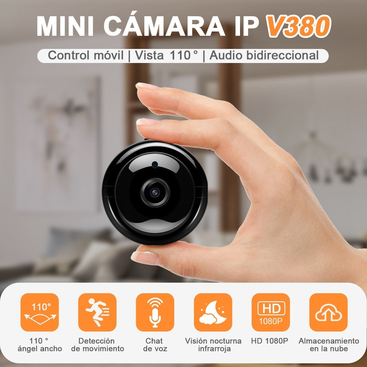 Mini Cámara Ip Smart Wifi Visión Nocturna 2mp 720p WEB.54