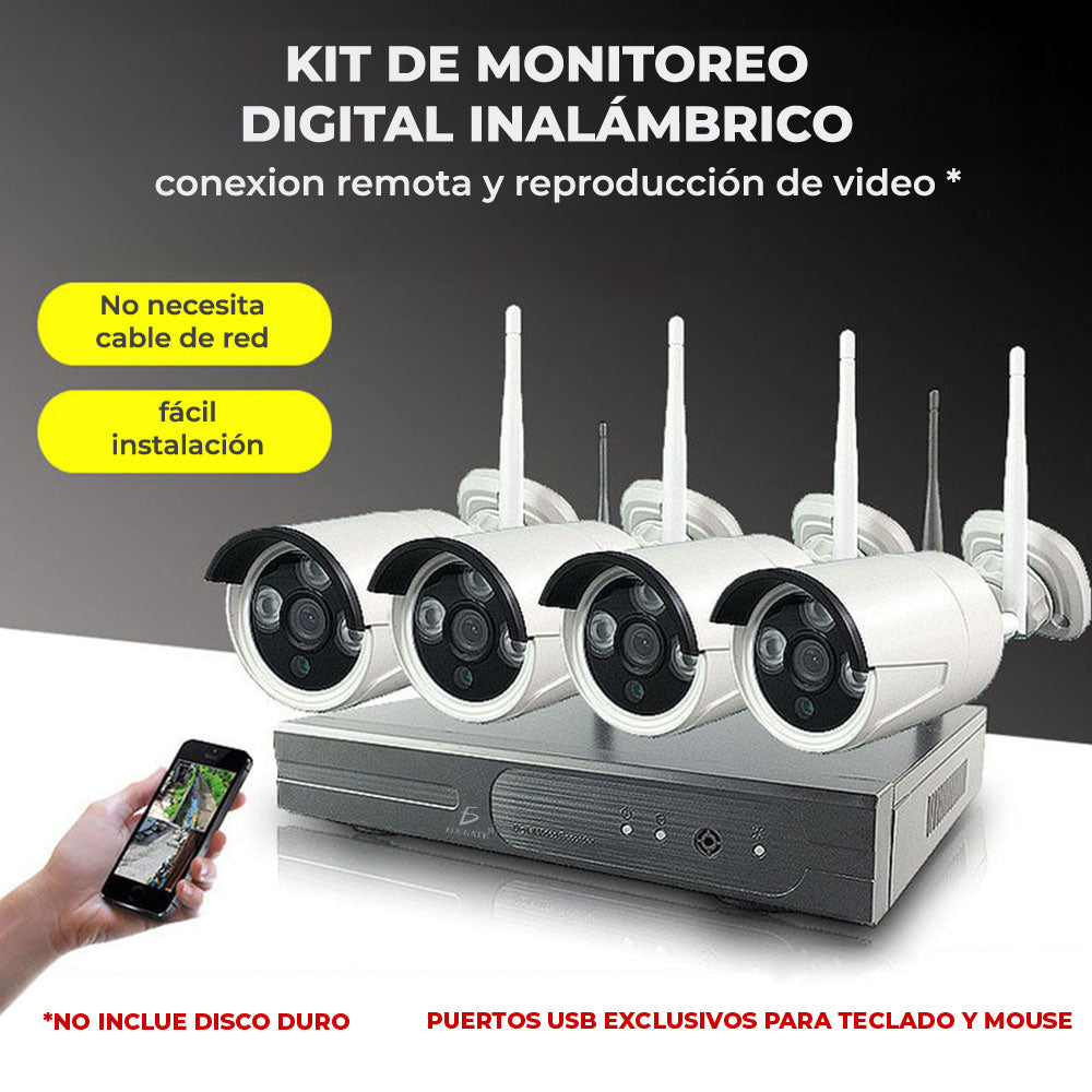 Kit De 4 Camaras Inalambricas Con Dvr para Seguridad Exterior WEB26